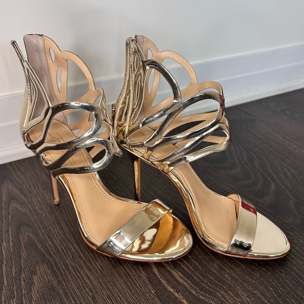 Vince Camuto Gold Strappy Heels